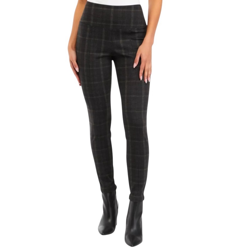 Philosophy Gray & Black Plaid Denim High Rise Skinny Pull On Jeggings Pants